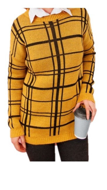 PULL rétro à carreaux